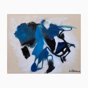 Giorgio Lo Fermo, Blue Shape, Original Oil on Canvas, 2020-ZCI-1379095