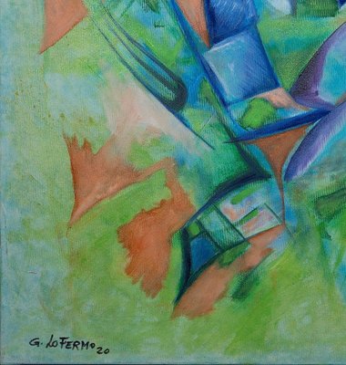 Giorgio Lo Fermo, Green Reticulum, Original Oil on Canvas, 2020-ZCI-1379106