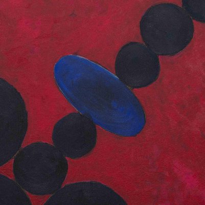 Giorgio Lo Fermo, Red Composition with Circles, Oil on Canvas, 2020-ZCI-1775845