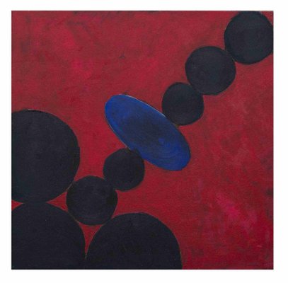 Giorgio Lo Fermo, Red Composition with Circles, Oil on Canvas, 2020-ZCI-1775845