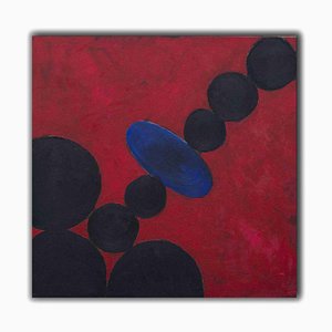 Giorgio Lo Fermo, Red Composition with Circles, Oil on Canvas, 2020-ZCI-1775845