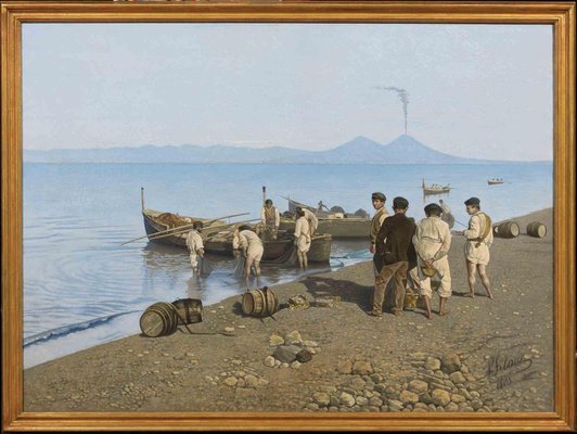 Giovan Battista Filosa, The Return from Fishing, Oil Painting, 1908-ZCI-1775946