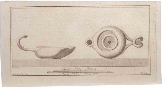 Giovanni Battista Casanova, Oil Lamp, Etching, 18th Century