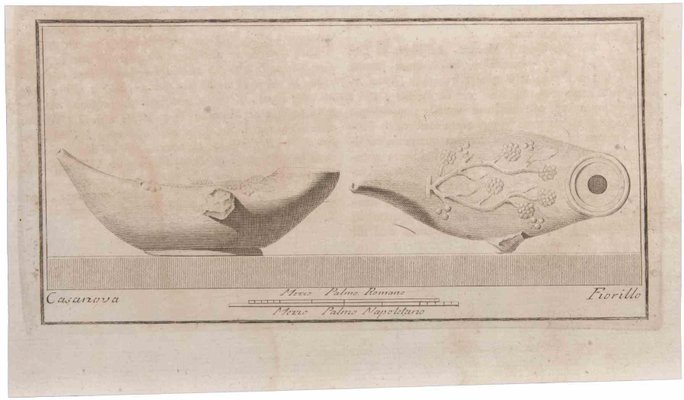 Giovanni Battista Casanova, Oil Lamp with Decoration, Etching, 18th Century-ZCI-1760633