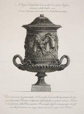 Giovanni Battista Piranesi, Vaso Cinerario di Gran Mole from Vases, Candelabras, Grave, Stones..., Etching-ZCI-2025163