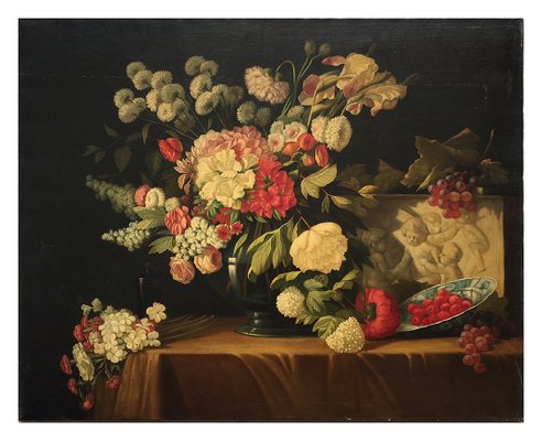 Giovanni Bonetti, Still Life, Oil on Canvas, Framed-YUW-1299316