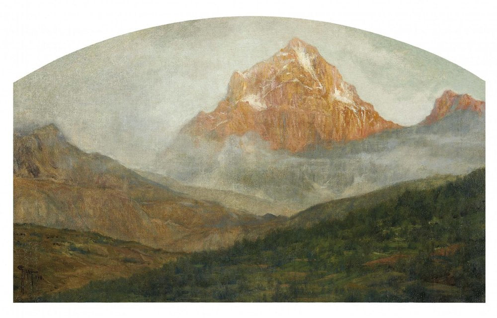 Giovanni Giani, Mountain Landscape, Oil on Canvas, 1911