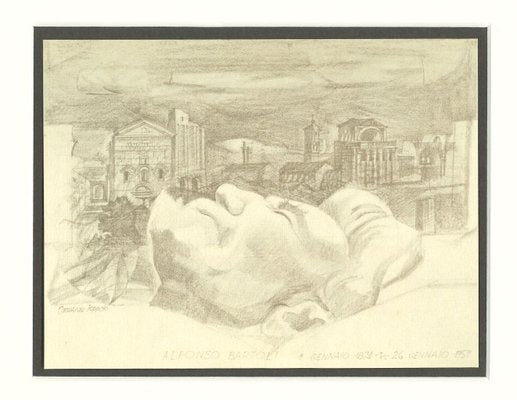 Giovanni Ioppolo - Alfonso Bartoli - Original Pencil on Paper by Giovanni Ioppolo - 20th Century-ZCI-809421