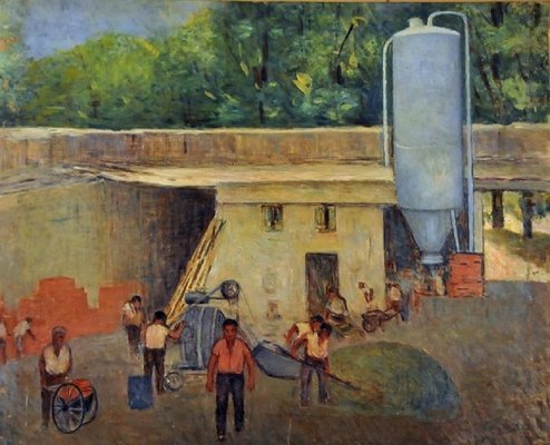 Giovanni Malesci, A House Is Born, 1964, Oil on Wood-KHH-1243780