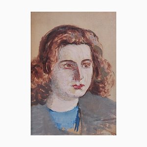 Giovanni Malesci, Girl, 1950s, Oil on Cardboard-KHH-1243782