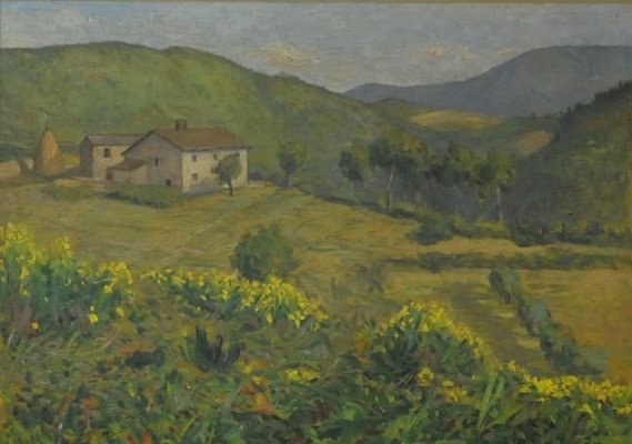 Giovanni Malesci, View of Vicchio Mugello, 1914, Oil on Panel-KHH-1243764