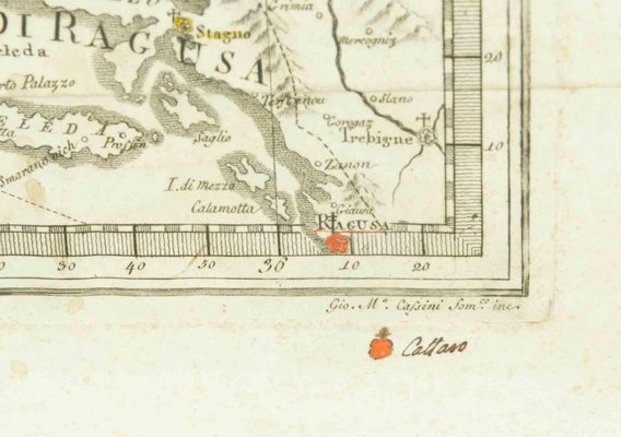 Giovanni Mignani, Map of Dalmatia & Adjacent Islands, Etching, 1792, Framed-ZCI-1416581