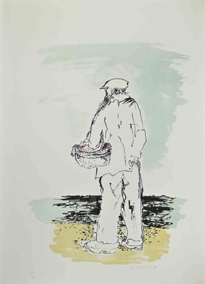 Giovanni Omiccioli, The Fisherman, Lithograph, 1970s-ZCI-2032724