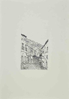 Giovanni Omiccioli, The Fisherman's Village, Etching, 1970s-ZCI-2032726