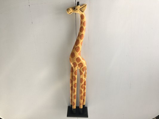 Giraffe Hand Carved from Wood, 1990s-WQQ-1065311