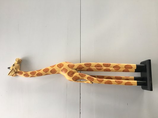 Giraffe Hand Carved from Wood, 1990s-WQQ-1065311