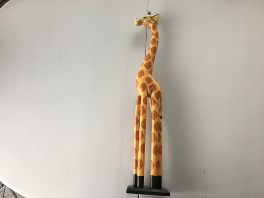 Giraffe Hand Carved from Wood, 1990s-WQQ-1065311