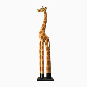 Giraffe Hand Carved from Wood, 1990s-WQQ-1065311