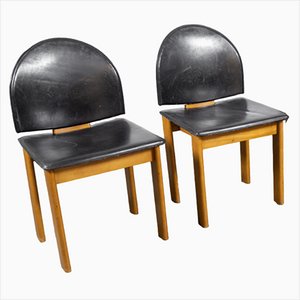 Girgi Dining Chairs in Leather by Tobia & Afra Scarpa, Set of 2-LMR-1437645