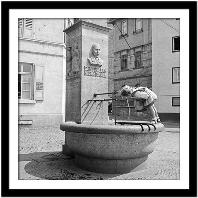 Girl at Ernst Elias Niebergall Fountain Darmstadt, Germany, 1938, Printed 2021-DYV-997882