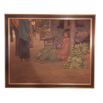 Girl at the Fruits Market, the Philippines, 1981, Oil on Canvas-TCS-1175015