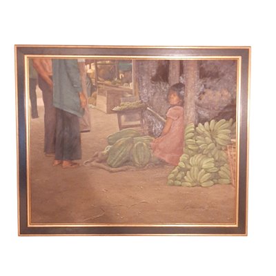 Girl at the Fruits Market, the Philippines, 1981, Oil on Canvas-TCS-1175015