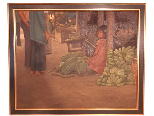 Girl at the Fruits Market, the Philippines, 1981, Oil on Canvas-TCS-1175015