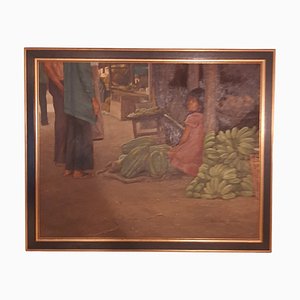 Girl at the Fruits Market, the Philippines, 1981, Oil on Canvas-TCS-1175015