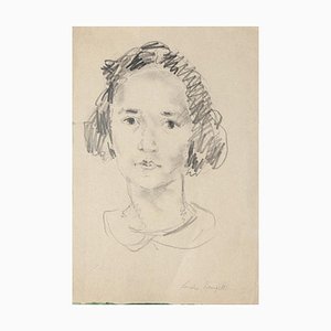 Girl - Original Pencil on Paper by Sandro Vangelli - 20th Century 20th Century-ZCI-766314