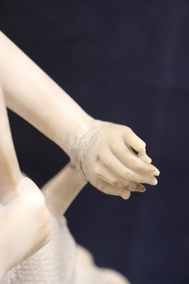 Girl Playing Tennis, White Carrara Marble, Early 20th Century-DCO-2021377