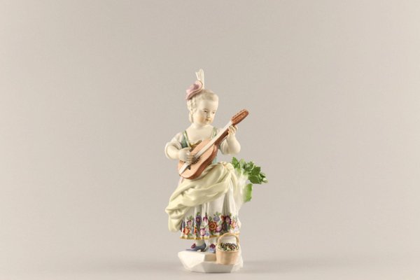 Girl with a Lute in Ceramic, 19th Century-WMV-1168912