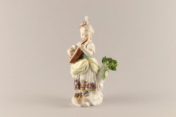 Girl with a Lute in Ceramic, 19th Century-WMV-1168912