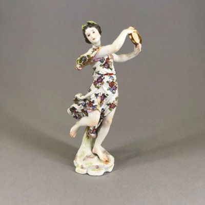 Girl with a Tambourine Porcelain Figure from Oswald Lorenz-WMV-1127011