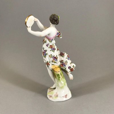 Girl with a Tambourine Porcelain Figure from Oswald Lorenz-WMV-1127011