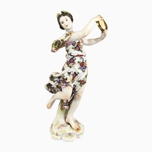 Girl with a Tambourine Porcelain Figure from Oswald Lorenz-WMV-1127011