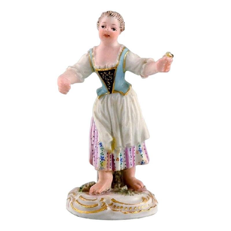 Girl with Flowers Miniature Figure after Johann Joachim Kändler from Meissen