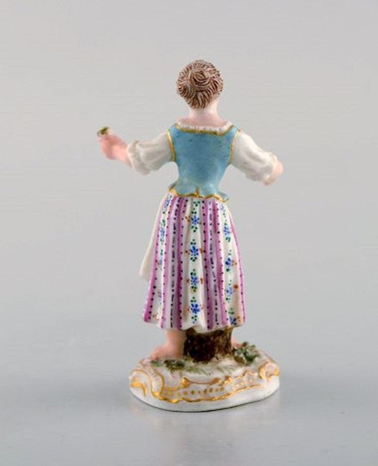 Girl with Flowers Miniature Figure after Johann Joachim Kändler from Meissen