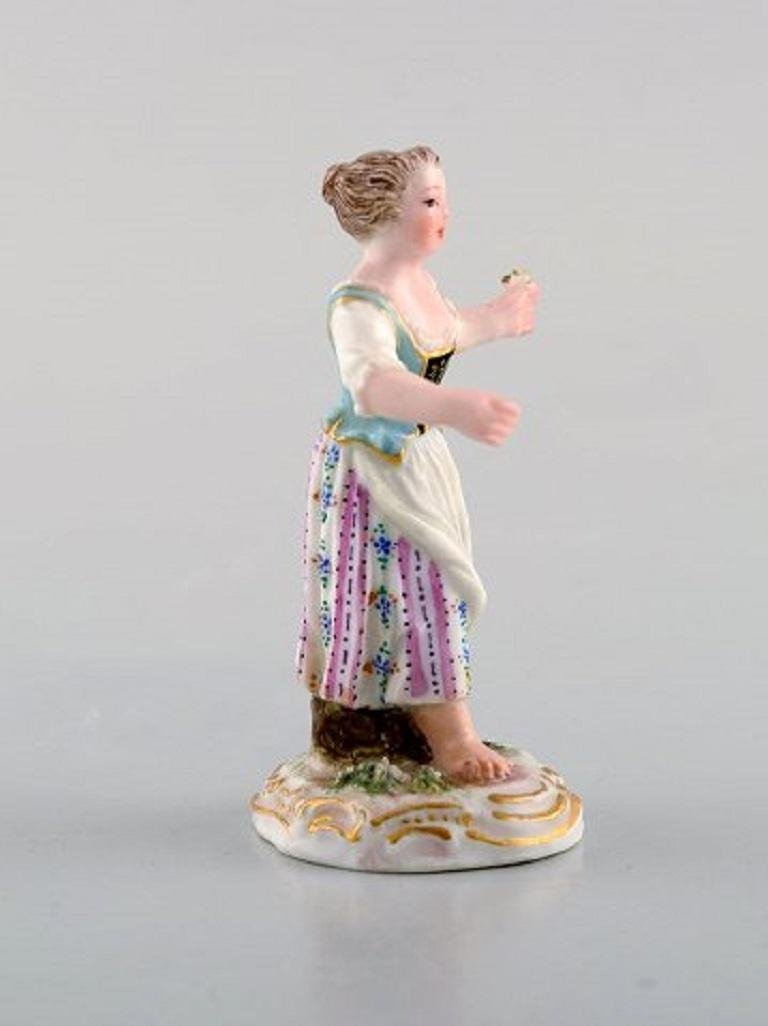 Girl with Flowers Miniature Figure after Johann Joachim Kändler from Meissen