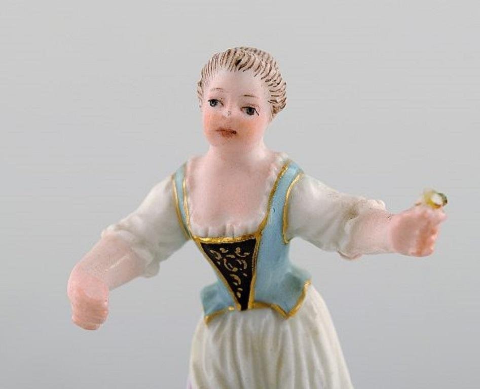 Girl with Flowers Miniature Figure after Johann Joachim Kändler from Meissen