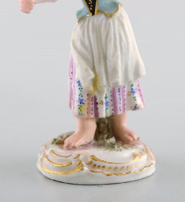 Girl with Flowers Miniature Figure after Johann Joachim Kändler from Meissen