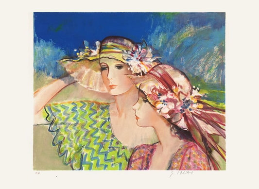 Girls in Flowered Hat by Sachiko Imai