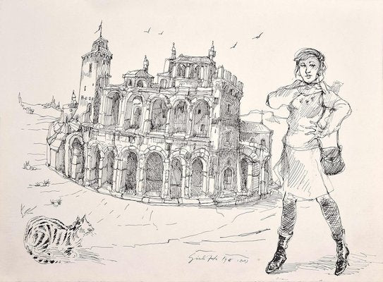 Giulia Fede, Traveller, China Ink Drawing, 1966-ZCI-1770022