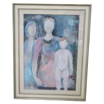 Giuliana Pardini, Figures, Oil on Canvas, 1973, Framed-DCO-1425131