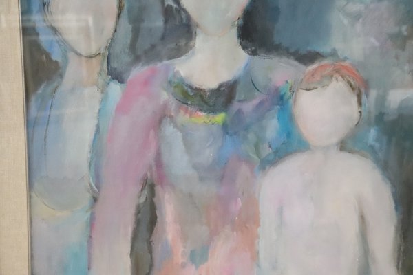 Giuliana Pardini, Figures, Oil on Canvas, 1973, Framed-DCO-1425131