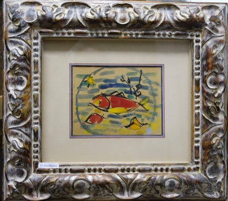 Giulio Da Milano, Fish Watercolor Painting, 1937-QUE-944076