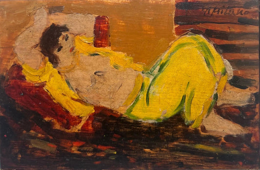 Giulio da Milano, Yellow Odalisque, 1925, Oil Painting