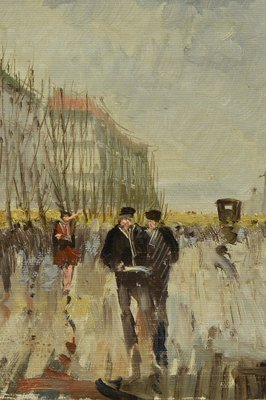 Giulio De Simone, Old Paris, 1970s, Oil on Canvas-VHF-1191378