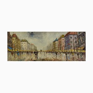 Giulio De Simone, Old Paris, 1970s, Oil on Canvas-VHF-1191378