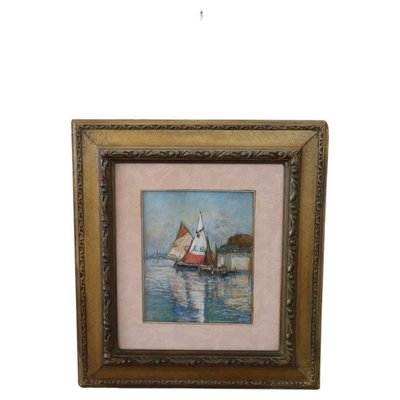 Giulio Sommati, Italian Marine Landscape, 1910s, Pastel on Paper, Framed-DCO-1363420