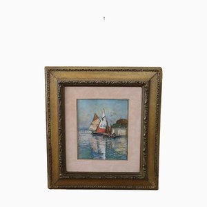 Giulio Sommati, Italian Marine Landscape, 1910s, Pastel on Paper, Framed-DCO-1363420